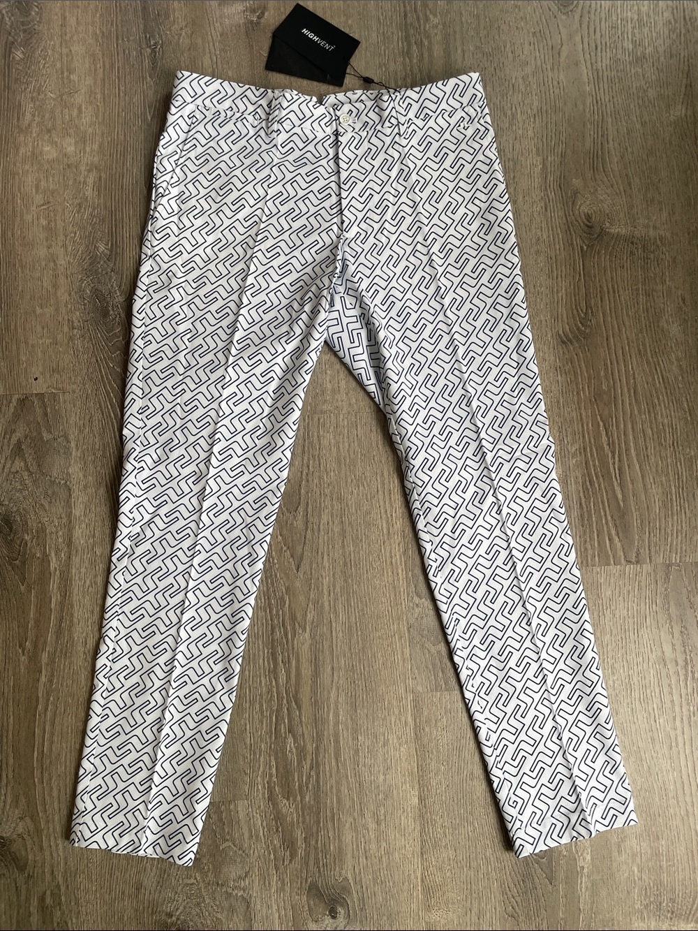 J.Lindeberg White Pants with Black Geometric Print